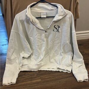 White Quarter-Zip Pullover